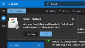  Nově Outlook.com nabídne propojení s Gogole účtem.