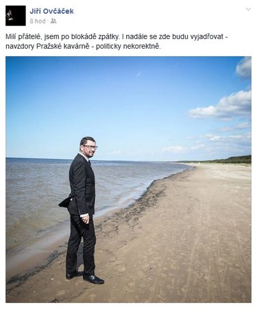 Prezidentův mluvčí Jiří Ovčáček je zpět na Facebooku. Pražské kavárně tu jisté naloží
