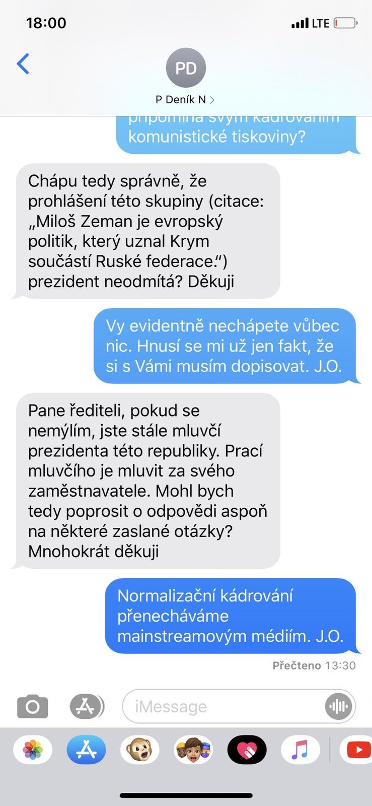 Korespondence Deníku N s Jiřím Ovčáčkem