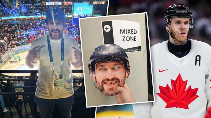 Poprask v Miláně! Ruský reportér chodí s fotkou Ovečkina a provokuje: Chybí vám tady? Poprask v Miláně! Ruský reportér chodí s fotkou Ovečkina a provokuje: Chybí vám tady?