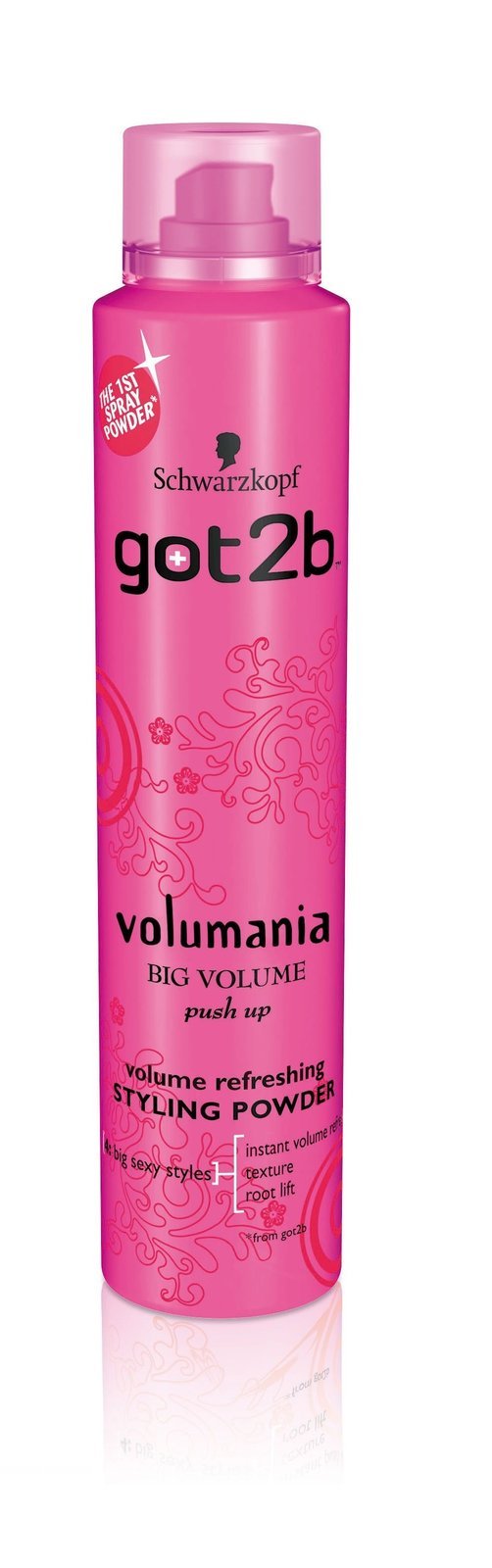 Pudr ve spreji s vůni malin Volumania, got2b, Schwarzkopf, 141 Kč.