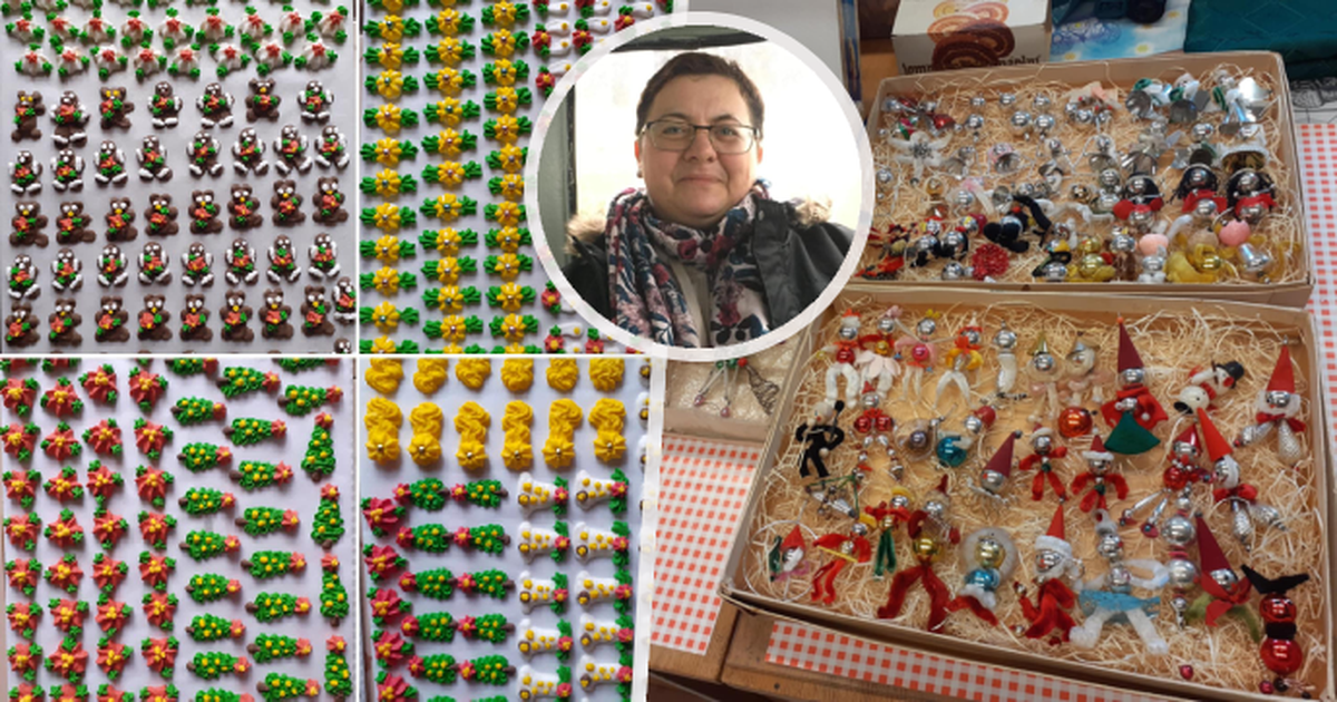 Lenka cura su alma en Navidad. Su colección de joyas incluye más de 800 piezas.