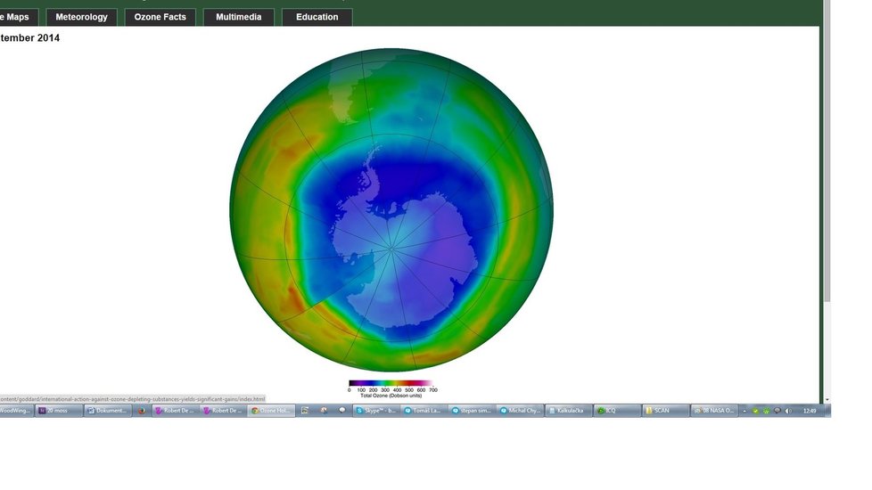 Ozonová díra měla největší naměření rozsah 30 milionů km²