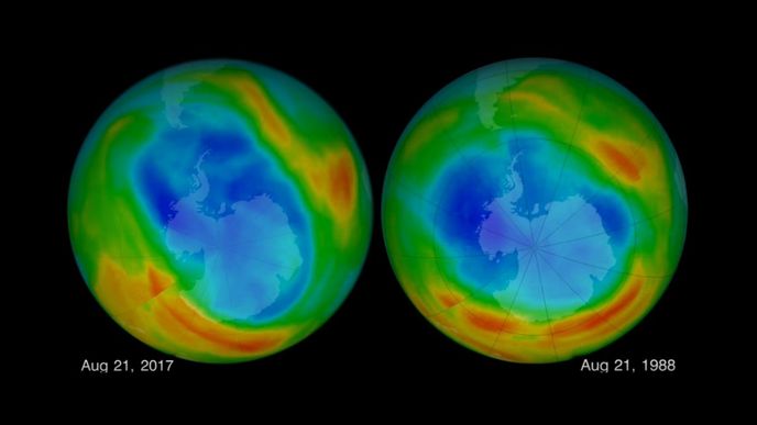 Ozónová díra je nejmenší od roku 1988. Není to ale známka rychlého hojení stratosféry
