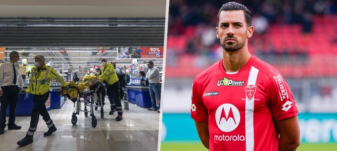 Hráč Arsenalu Pablo Mari byl zraněn při útoku v milánském supermarketu.