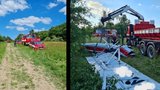U Bořitova spadlo letadlo, pilot zemřel: Nové záběry neštěstí