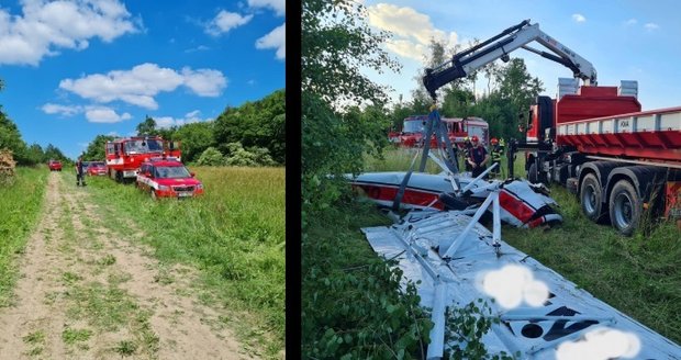 U Bořitova spadlo letadlo, pilot zemřel: Nové záběry neštěstí