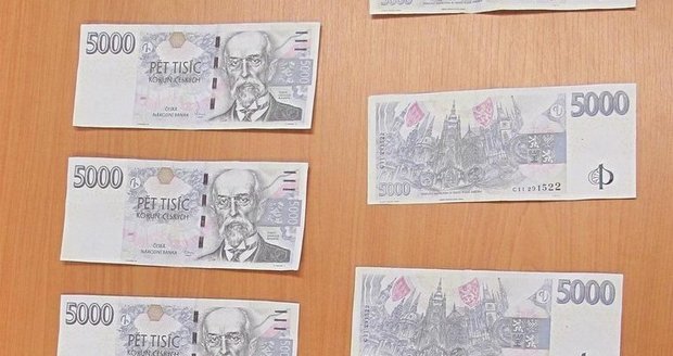 Padělky bankovek, které policie zabavila