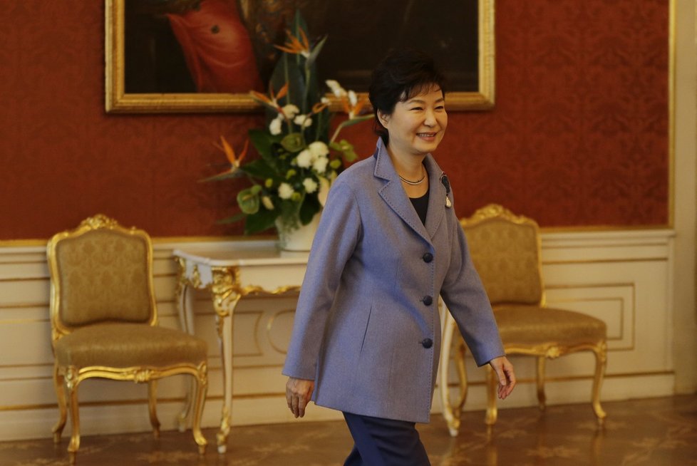 Jihokorejská prezidentka Pak Kun-hje na státní návštěvě České republiky