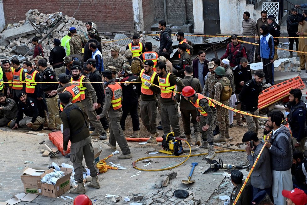 Výbuch mešity v Pákistánu. (30.1.2023)