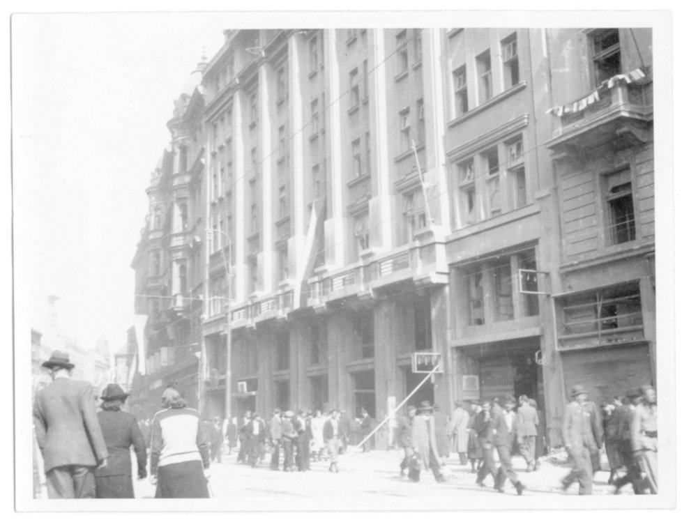 YMCA v květnu roku 1945