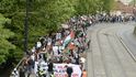 Demonstrace na podporu Palestiny v Praze.