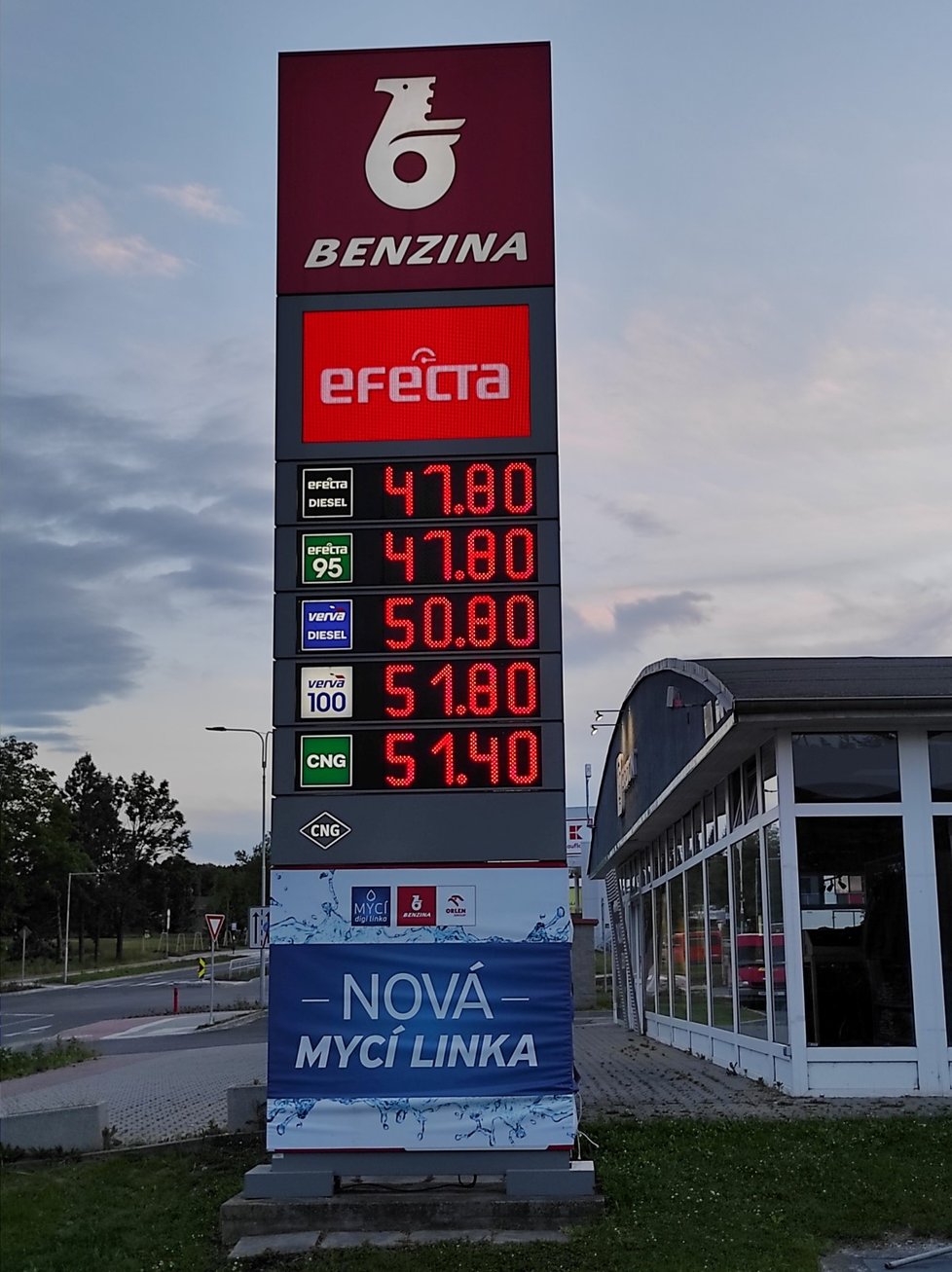 Ceny paliv v Olomouci 31. 5. 2022