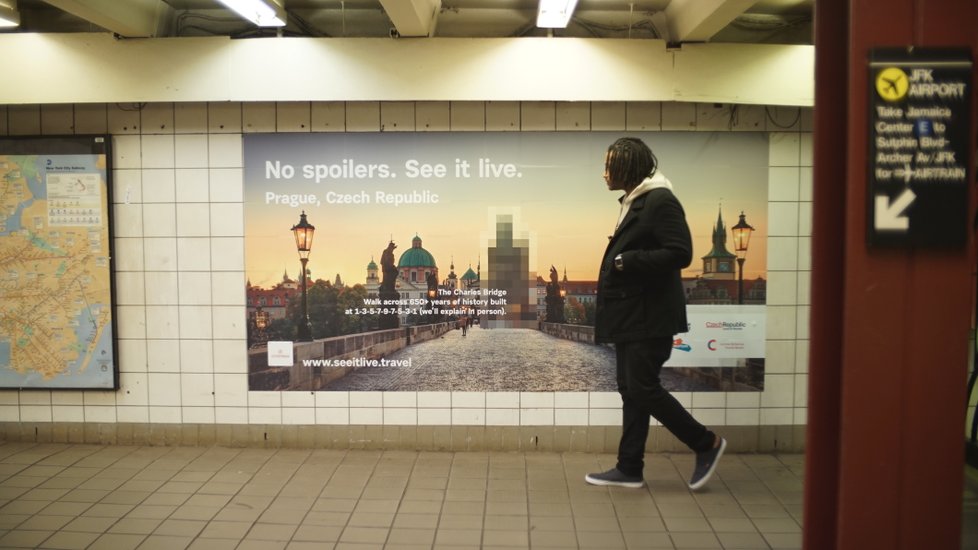 V New Yorku kampaň na Českou republiku oslovila 10 milionů lidí. V metru byly k vidění poutače na nejslavnější české památky
