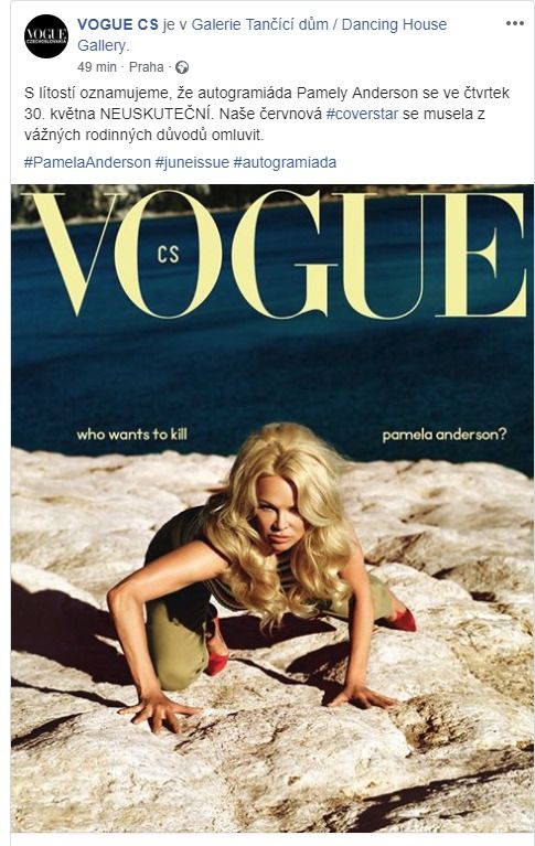 Pamela Anderson nepřijela do Prahy.