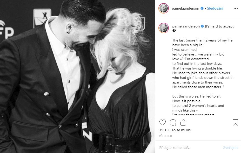 Pamela se o rozchodu a velké zradě rozpovídala na instagramu své nadace