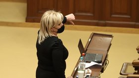 Jednání Sněmovny o novele pandemického zákona: Šéfka hnutí ANO Alena Schillerová (2.2.2022)