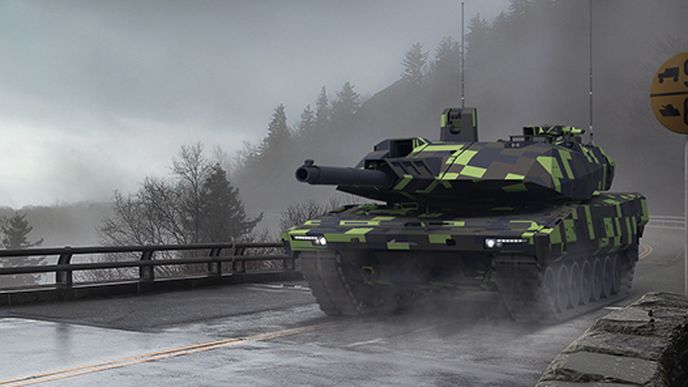 Nejmodernější německý tank Panther od německé firmy Rheinmetall. Kurz akcií této firmy se od začátku roku 2022 téměř ztrojnásobil.