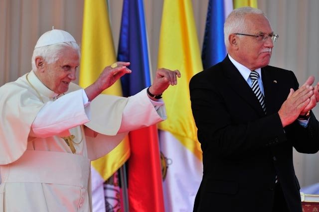 Papež Benedikt XVI. s Václavem Klausem