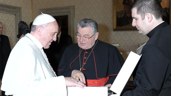 Papež František přijal 14. února ve Vatikánu delegaci českých a moravských biskupů, kterou vede kardinál Dominik Duka