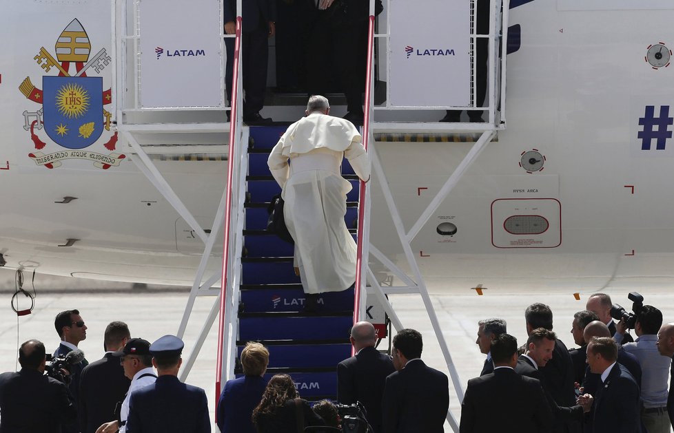 Papež František při návštěvě Chile