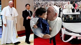 Papež o 36 letech v Japonsku: Vřelé přijetí císařem Naruhitem i běžnými Japonci