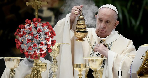 Pandemie změnila i velikonoční mši. Papež František ji odsloužil v bazilice, náměstí zelo prázdnotou