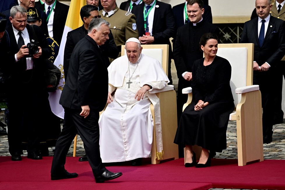 Papež František s maďarskou prezidentkou Katalin Novakovou (28.4.2023)