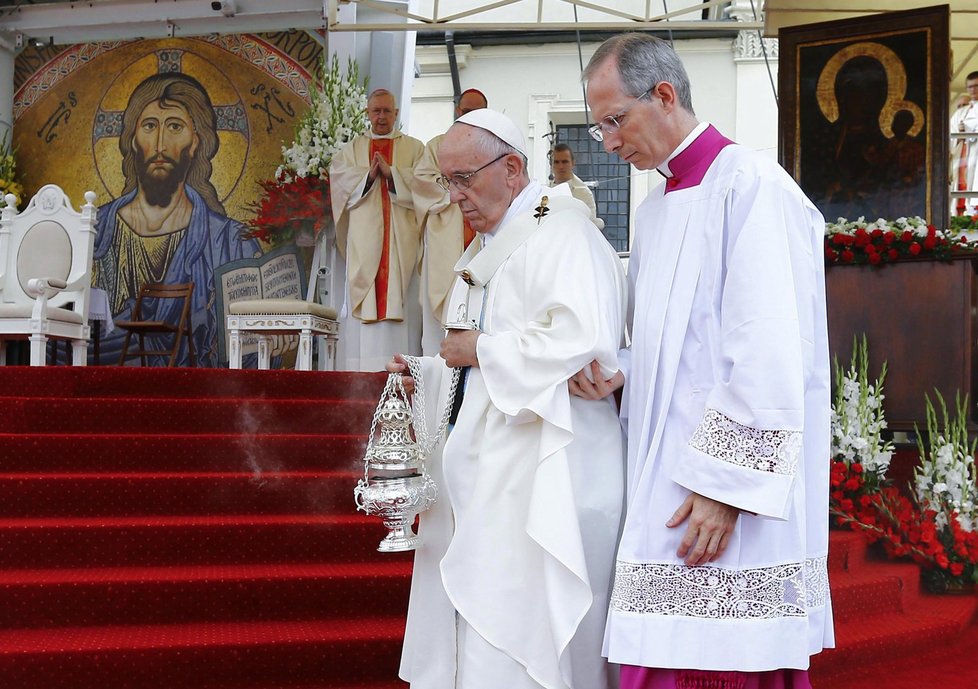 Papež Fratišek na návštěvě Čenstochové v Polsku