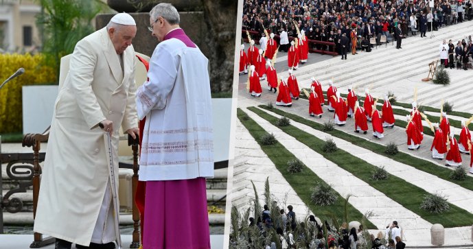 Papež se po propuštění z nemocnice účastní mše a odstartuje velikonoční obřady