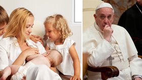 Papež vyzval matky v Sixtinské kapli ke kojení. Přidal radu i do postele
