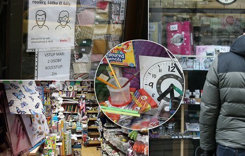 Papírnictví v Praze znovu otevřela, kupily se fronty. Prodeje přes internet moc nefungovaly