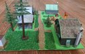 Papírový model chatové osady zaslaný do soutěže Papírový pohár
