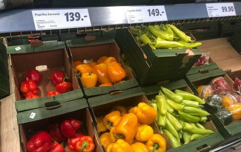 Ceny paprik v supermarketech v Česku (únor 2023)