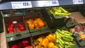 Ceny paprik v supermarketech v Česku (únor 2023)