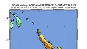 U Papuy-Nové Guineje udeřilo zemětřesení o síle 8,0 stupně.