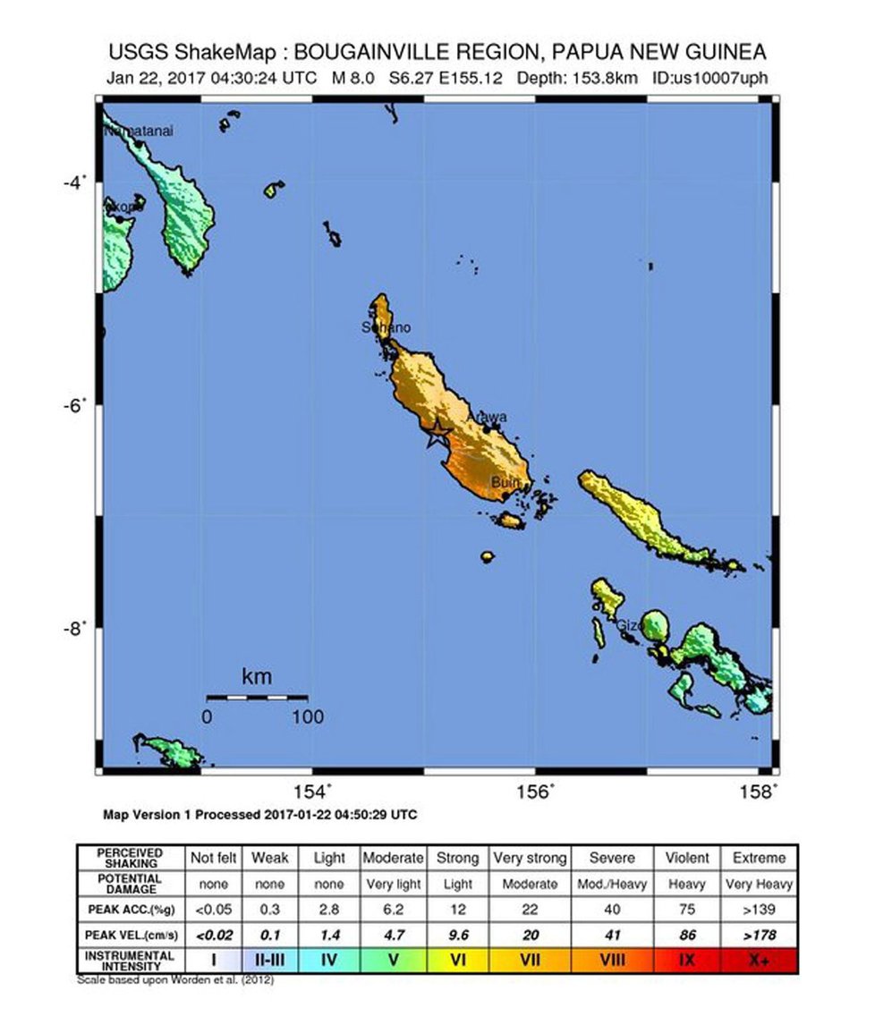 U Papuy-Nové Guineje udeřilo zemětřesení o síle 8,0 stupně.