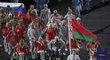 Běloruská výprava přinesla na slavnostní zahájení paralympijských her ruskou vlajku