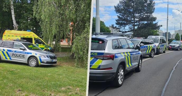 Policisté zasahují na pardubické střední, kde po konfliktu jedna osoba utrpěla zranění.