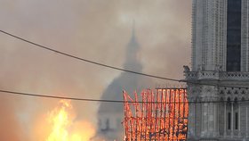 V pařížském Notre-Damu vypukl 15.4.2019 požár.