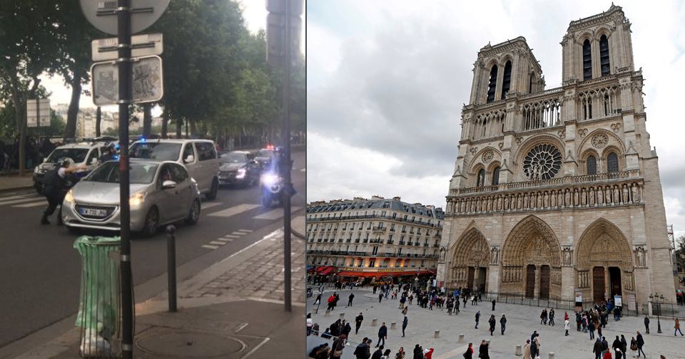 Policista u pařížské katedrály Notre-Dame střílel na útočníka s kladivem.
