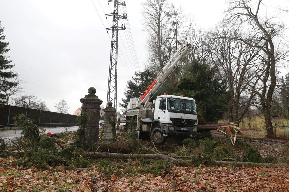 Park u Benešova je kvůli popadaným stromům uzavřený.