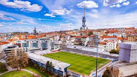 Stadion FC Viktoria Žižkov a sousední park RADOST