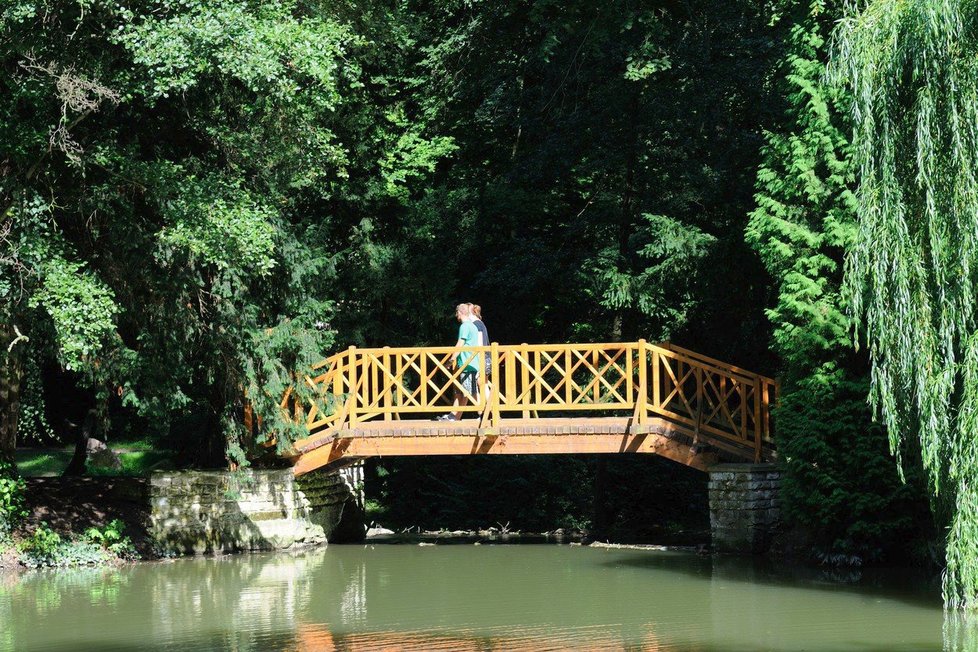 Park kolem zámku Opočno.