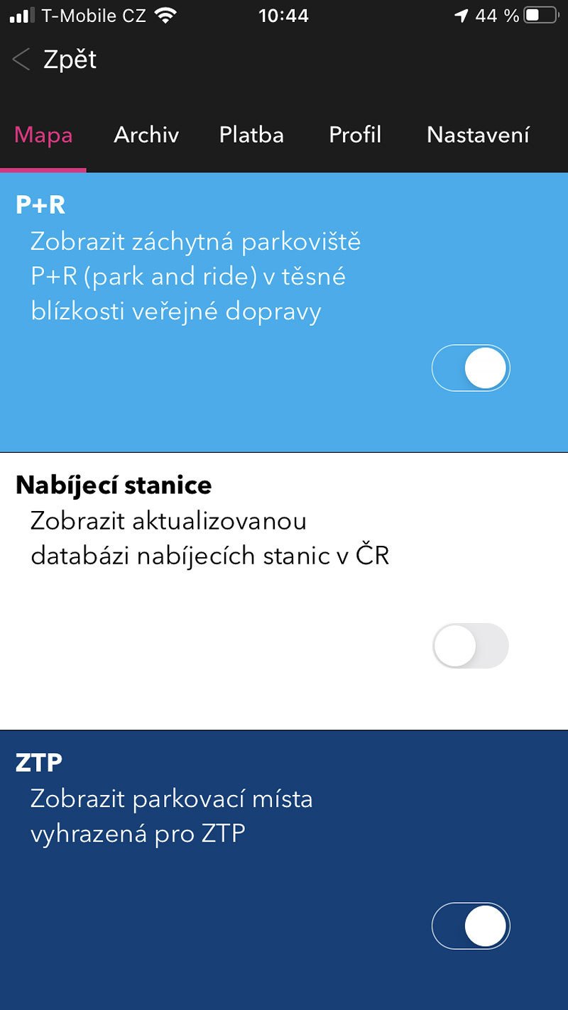 Aplikace Zaparkuju.cz