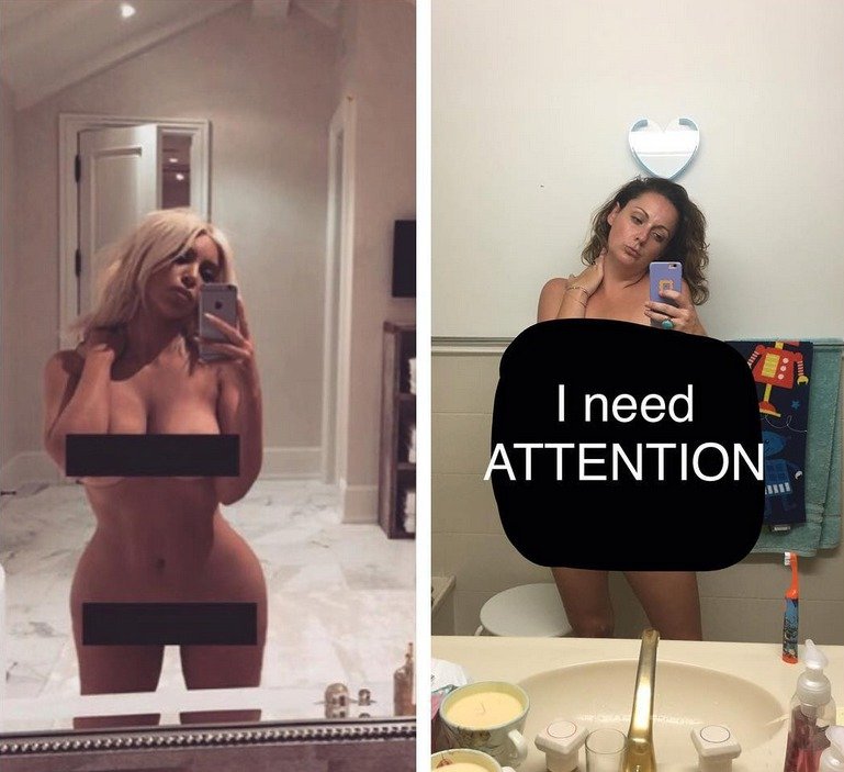 Parodie celebrit na Instagramu: Kim Kardashian