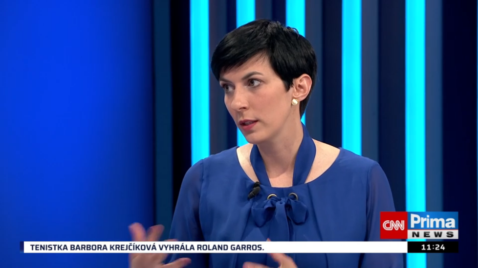 Šéfka TOP 09 Markéta Pekarová Adamová v Partii Terezie Tománkové (13. 6. 2021)