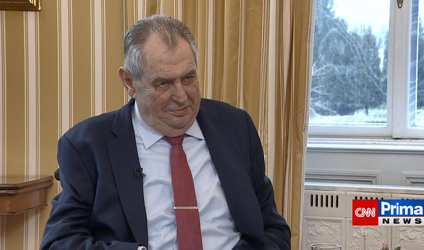 Prezident Miloš Zeman na TV Prima v pořadu Partie (5.3.2023)