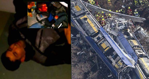Děsivé záběry z německého vlaku smrti: Po čelní srážce byla všude krev a zranění!