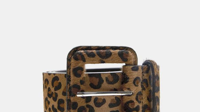 Kožený pásek s leopardím potiskem, Zara, 699 Kč